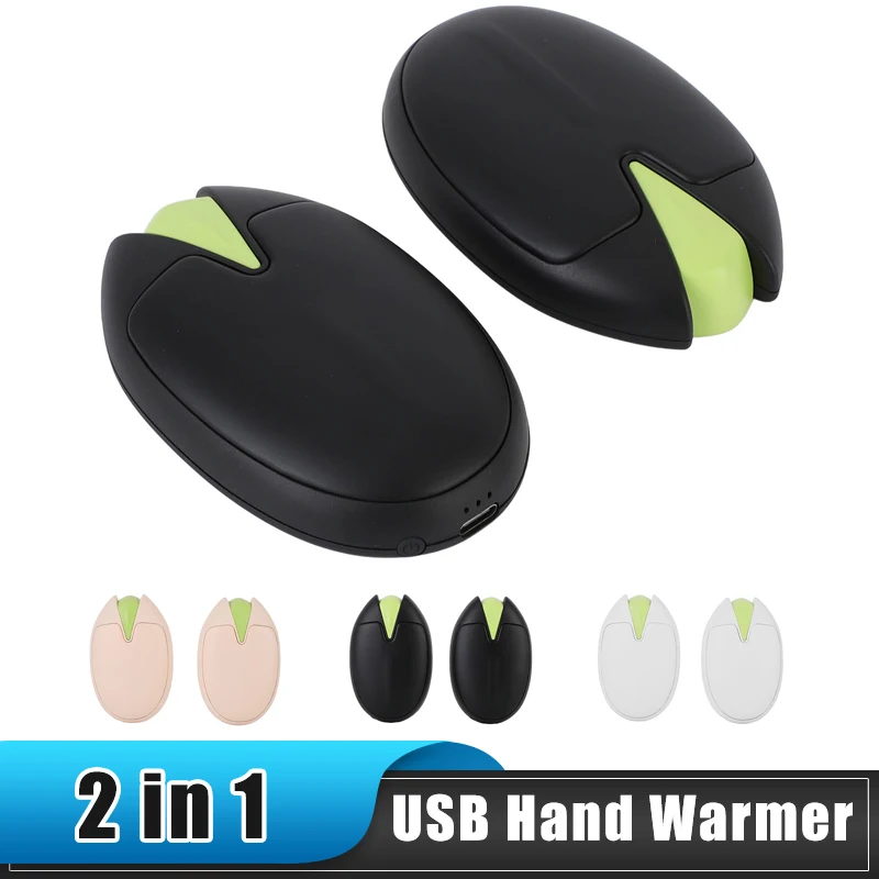 New 2 in 1 Electric Magnetic Hand Warmer USB Rechargeable 6000mAh Mini Pocket Hand Heater with 3 Adjustable Levels for Outdoor