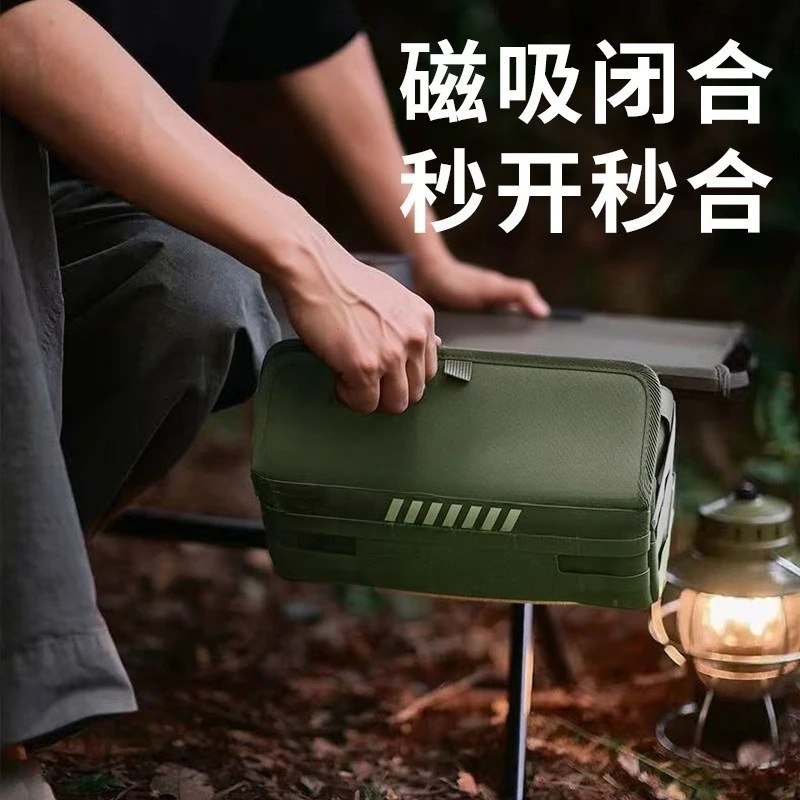 Multifunctional Camping Chair Side Storage Bag Foldable Table Sundries Organizer Box Portable Outdoor Handheld Gear Pouch