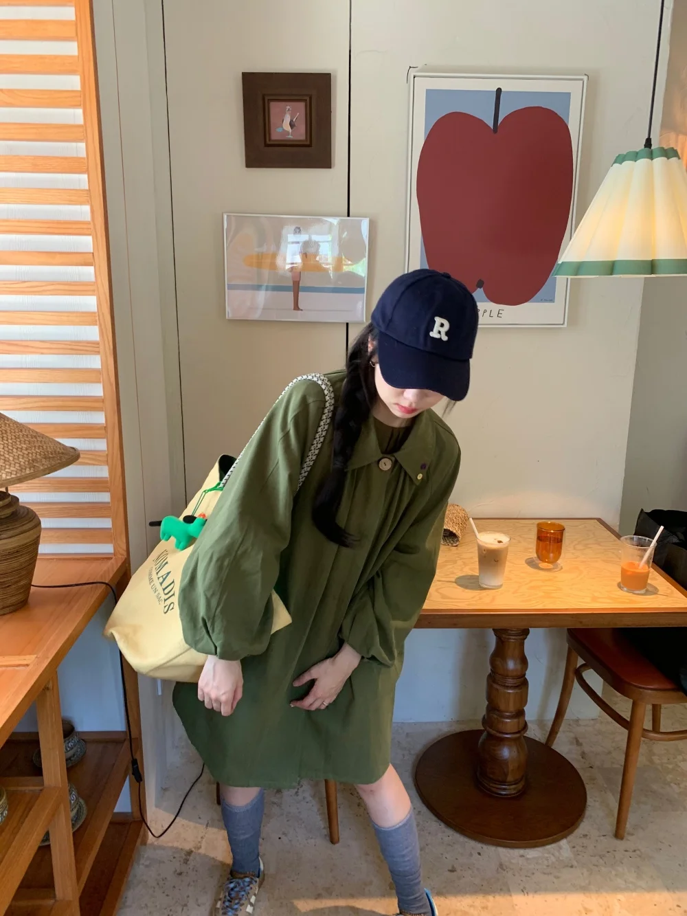 

Женская хлопковая блузка Uncle Five Original Design в военном стиле с отложным воротником, рукавами-фонариками, свободного кроя, средней длины, в корейском стиле