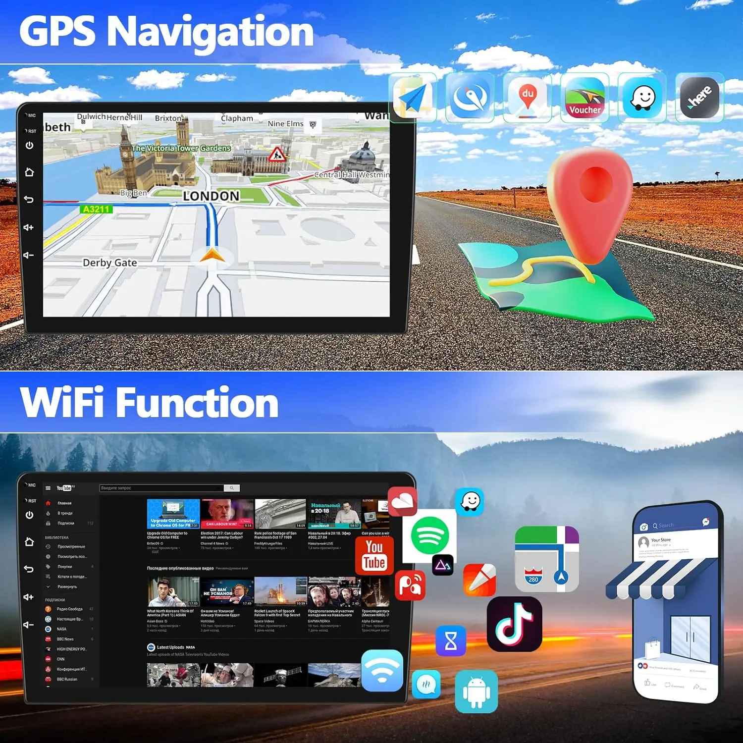2G + 64G ستيريو سيارة أندرويد لنيسان روج 2007-2015، شاشة لمس 9 بوصة، CarPlay، Android Auto، GPS، WiFi، Bluetooth، كاميرا احتياطية #6