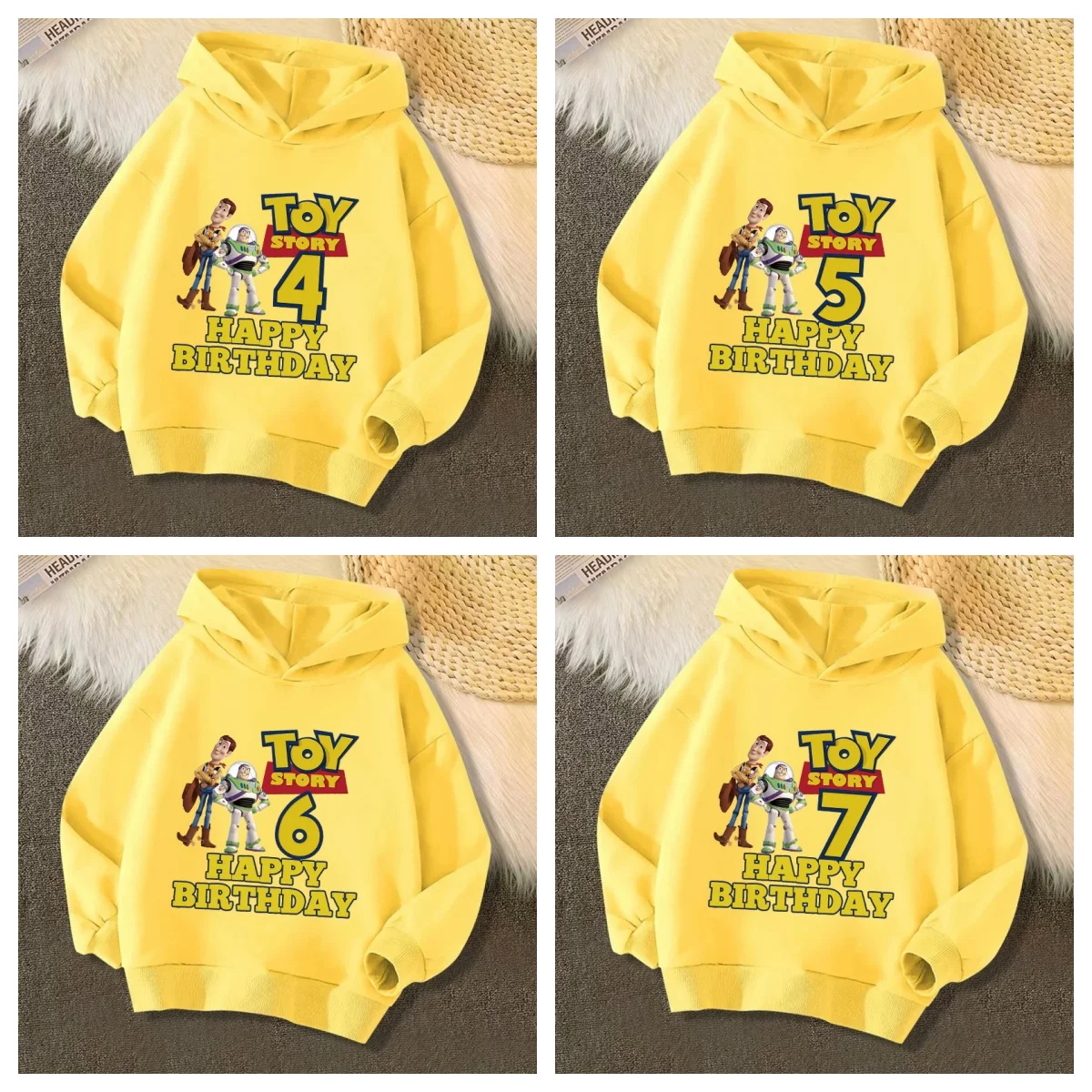 Disney Toy Story Buzz Lightyear Woody Print Funny Kids Clothes Birthday 1-14 Years Birthday Boys Girls Tshirt Baby hoodie