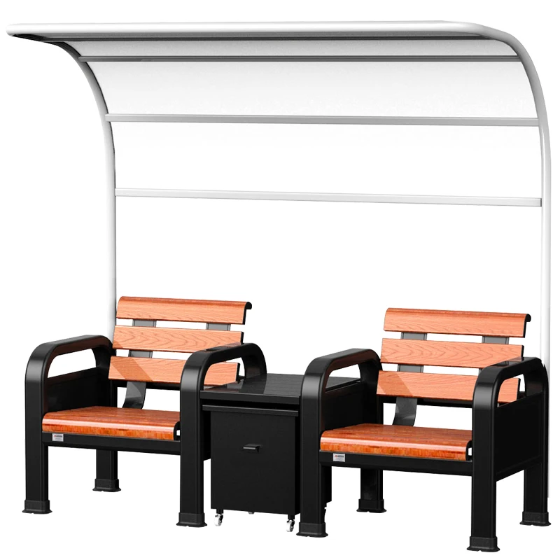 Double aluminum sports stool with canopy and outdoor tennis court storage  seat