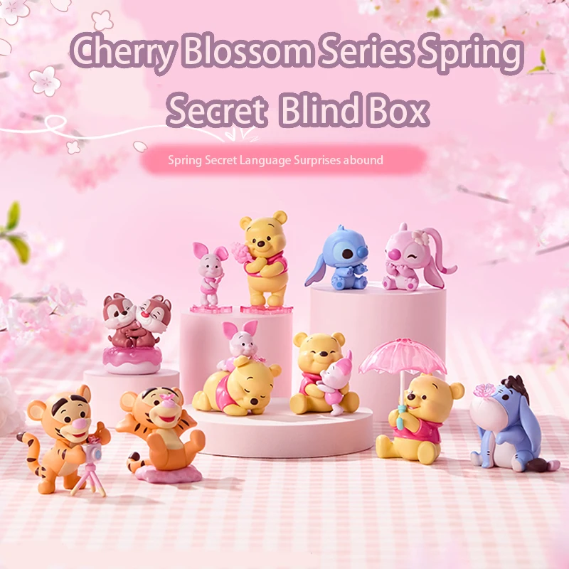 

Новый Дисней, подлинная весенняя милая фигурка с винни-Пухом, вишневый цвет, сезонная серия, фигурка глухой коробки, прекрасный подарок для девочек