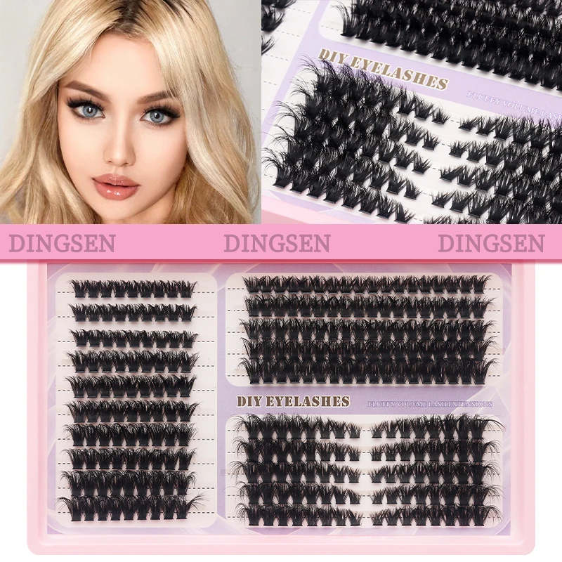 20 Reihen Premium-Wimperncluster-Sets, weiche, flauschige, einzelne Wimpern, natürliche Wimpernverlängerungssets – Detail 4
