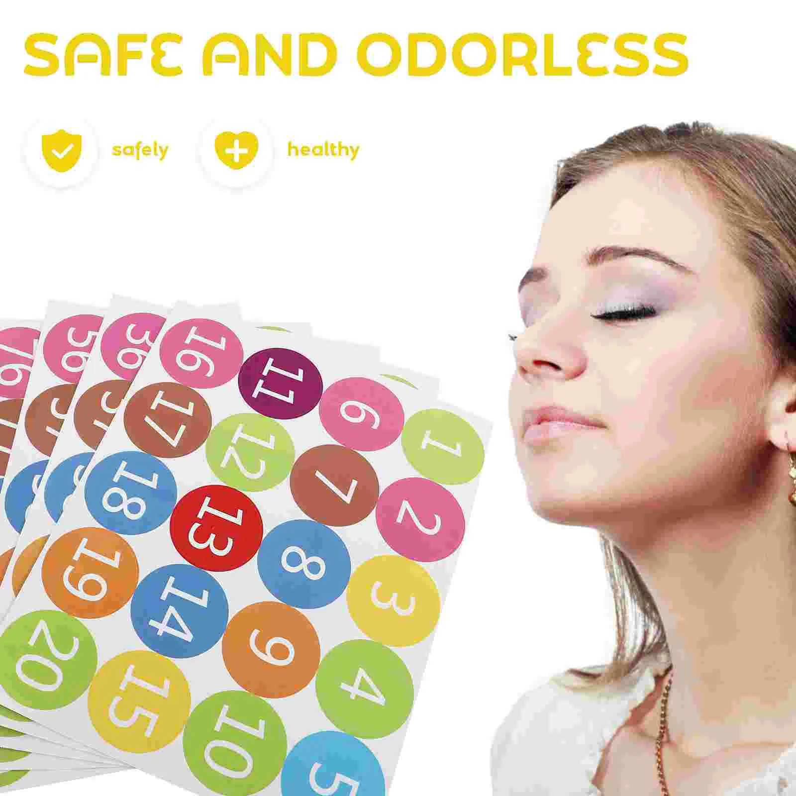 5 Sheets Sticker Color Number Labels Office Round Stickers House Numbers for outside Pvc Self-adhesive Pasters