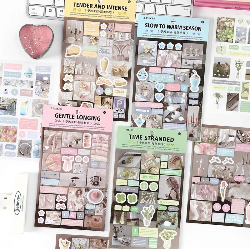 

4 стиля, 8 шт./пакет, наклейки серии с буквами Monsoon, INS, оригинальный стиль, наклейки для справочника, сделай сам, скрапбук, дневник, тетрадь