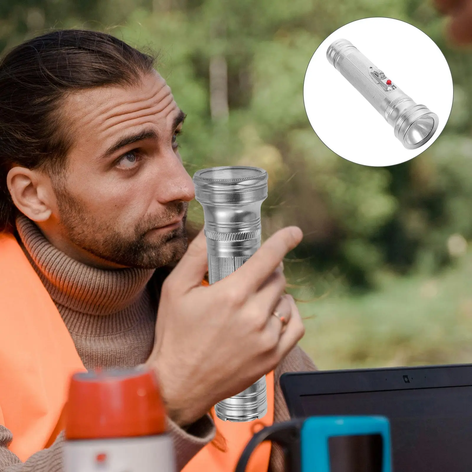 Retro Metal Flashlight Old Fashioned Portable for Camping Emergency Small Vintage Outdoor Handheld Reliable