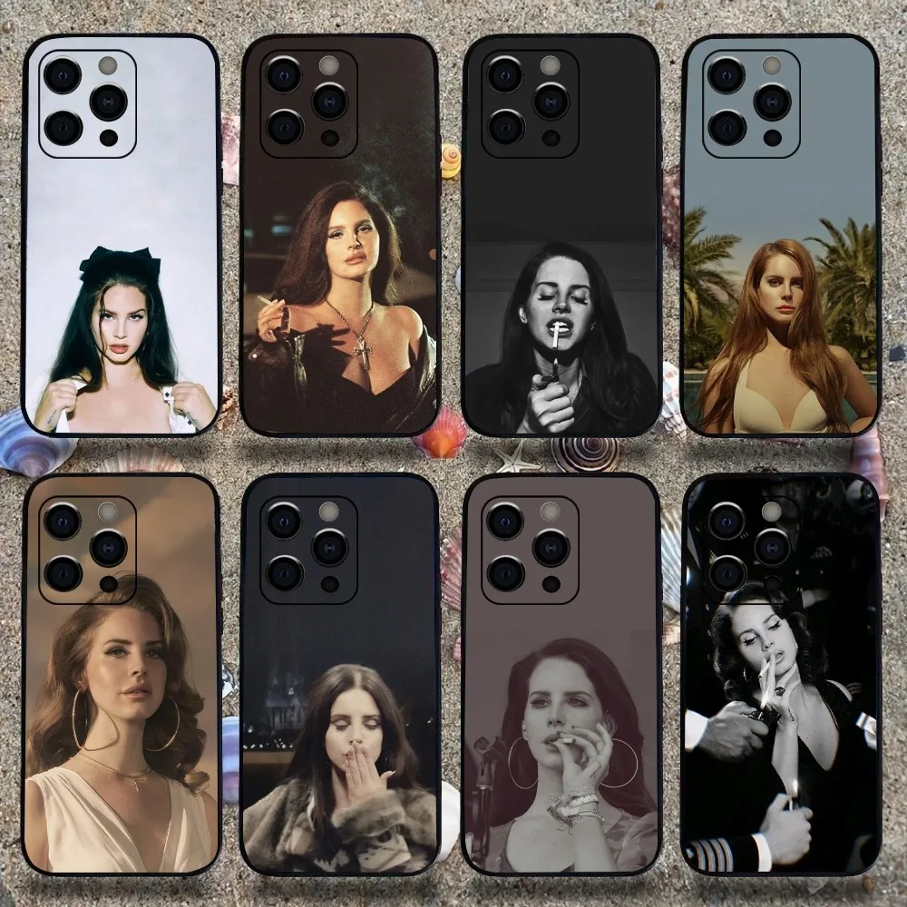 L-Lana D-Del Rey Smoking Phone Case For Apple iPhone 15,14,13,12,11,Pro,X,XS,Max,XR,Plus,Mini Soft Black Cover