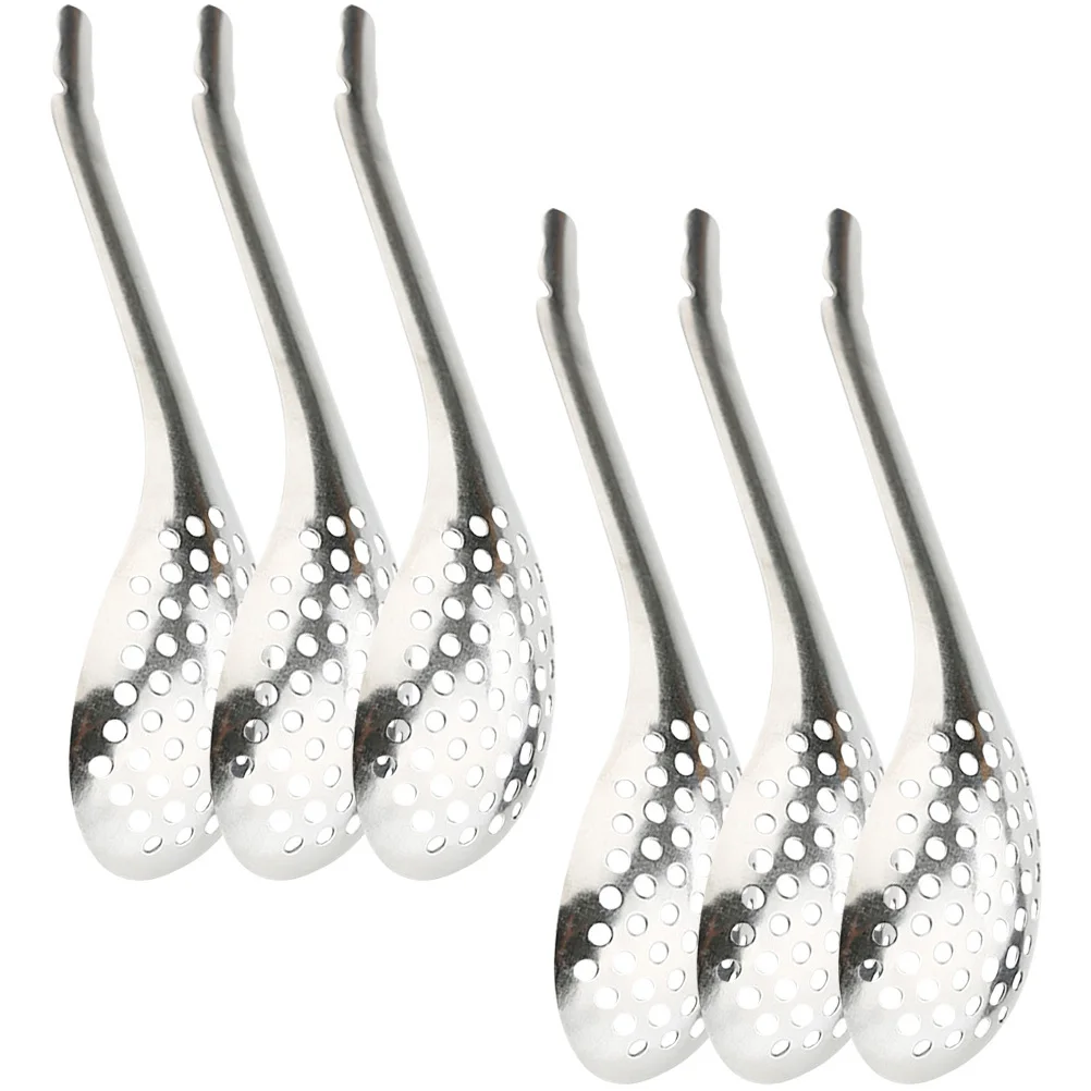 

6Pcs Stainless Steel Caviar Spoons Spherification Slotted Spoon Set for Home Restaurant Hotel Cooking Kitchen Accessories