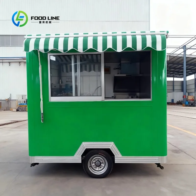 Customized Sell towable fiberglass mobile food trailers, hot dog carts, snacks, candy, potato chips, and more