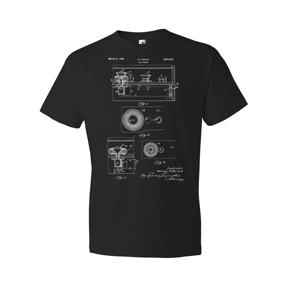 Pinball Bumper Shirt Game Room Tee Pinball Gift Arcade Apparel Pinball Blueprint High Quality 100%Cotton Short Sleeve