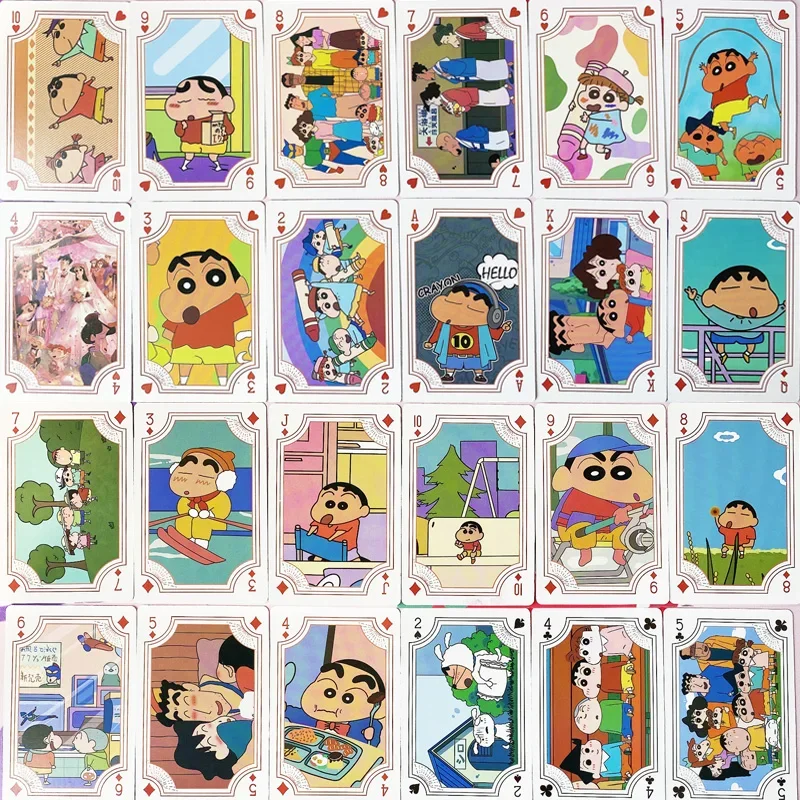 Boxed 54pcs/set 2023 NEW Anime Crayon Shin-chan figure kawaii LOMO card photo pattern Poker playing cards toys gifts