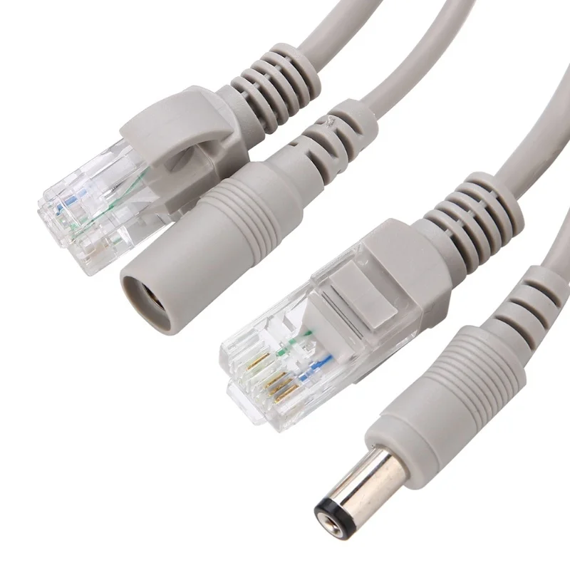 5M/10M/15M/20M RJ45 + DC إيثرنت CCTV كابل لكاميرات IP نظام NVR 10Mbps100Mbps