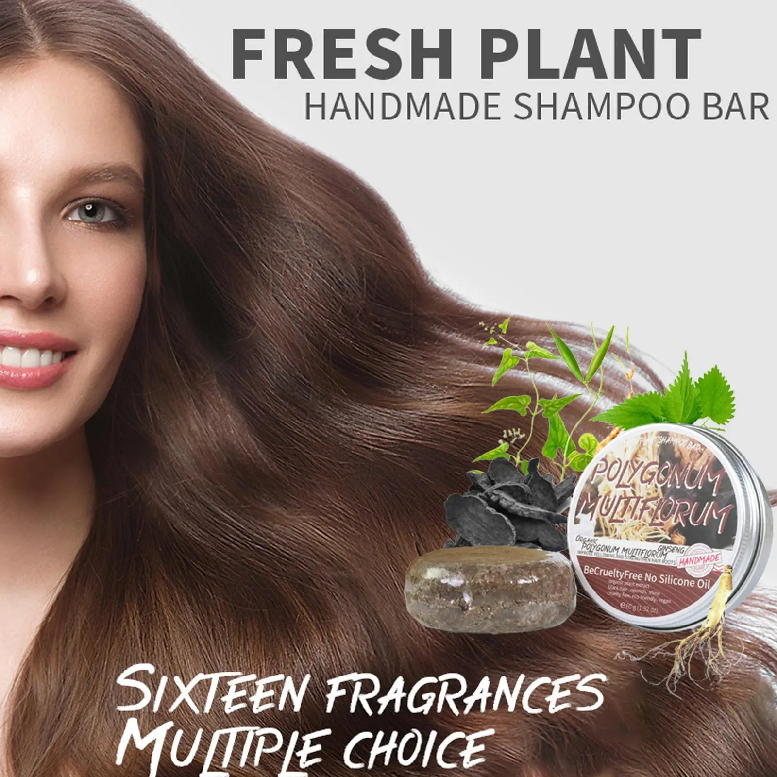 Polygonum Multiflorum Shampoo oscurante per capelli Bar Shampoo oscurante per capelli sapone per capelli neri Shampoo solido sapone per capelli grigi