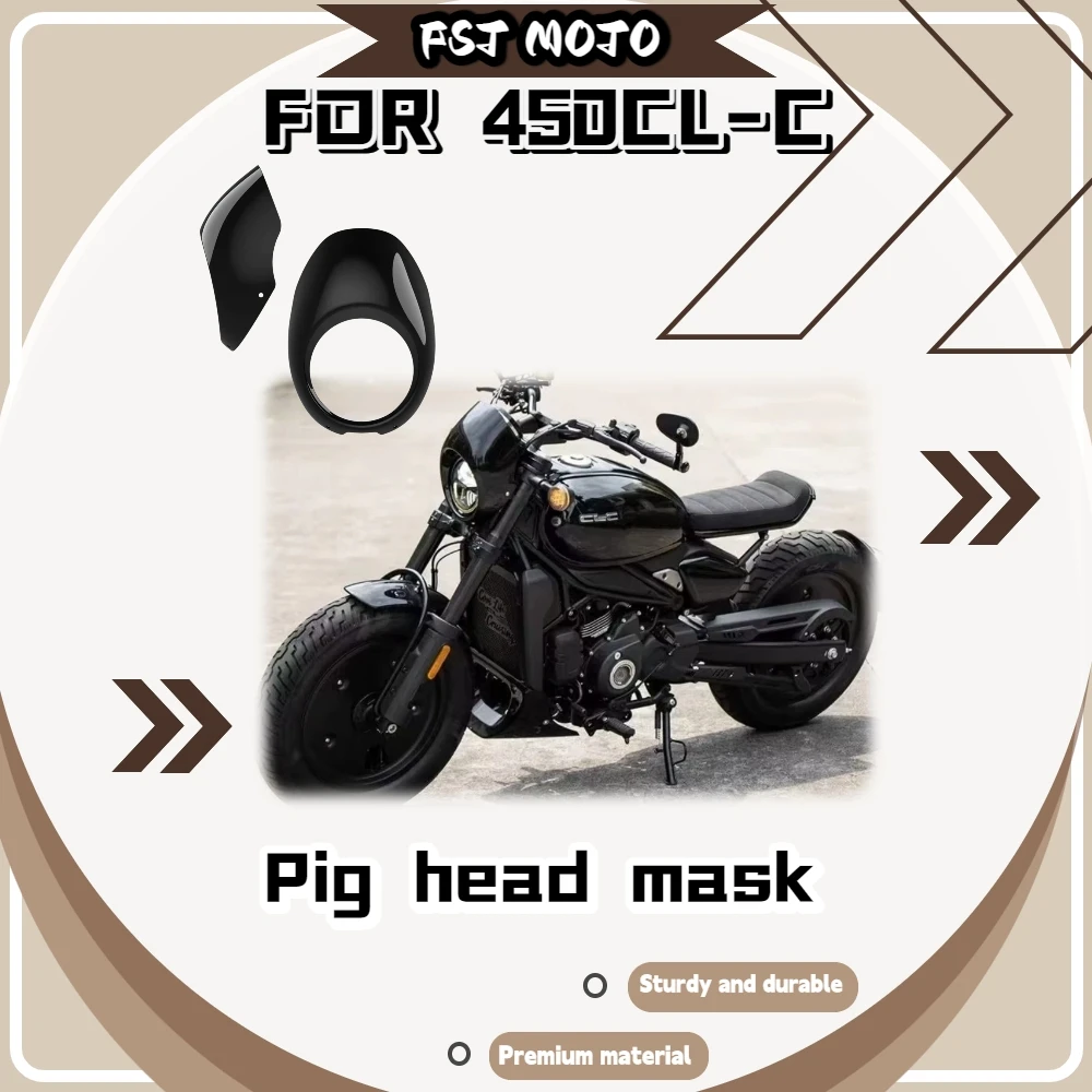 

For 450CL-C Gloss Black Headlight Fairing Cowl Front Head Mask Instrument Windshield Cover Motorcycle Retro Mod Accessories