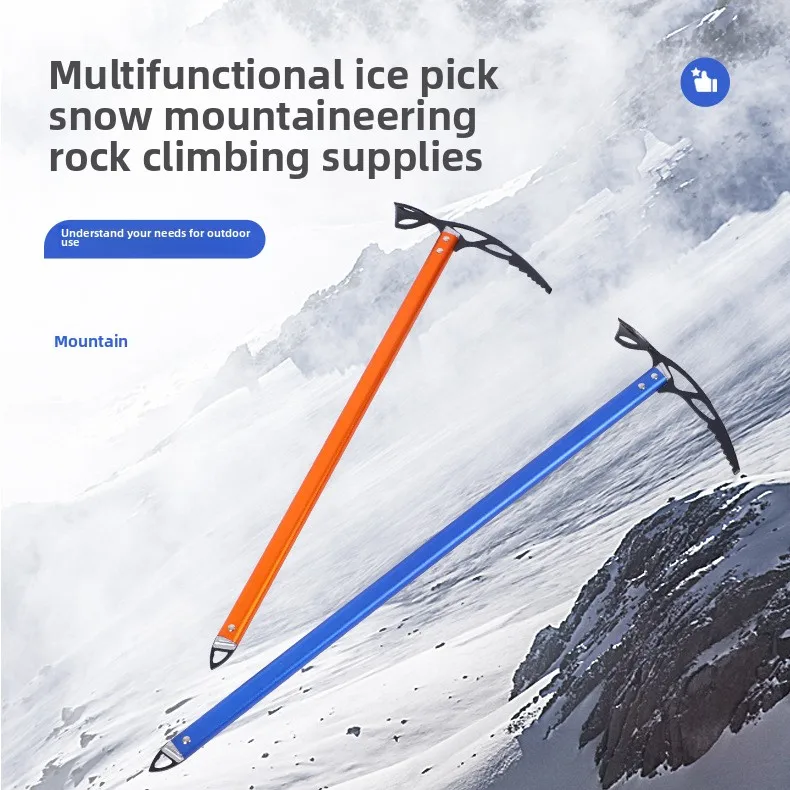 Plettro per ghiaccio multifunzionale per camminare, arrampicata e attrezzatura per avventure, hacchiello per arrampicata su roccia e neve per sport all'aria aperta