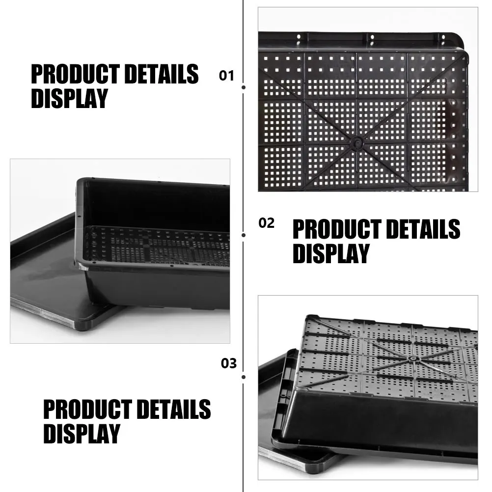 

3 Sets Black Nursery Pots Drainage Holes for Plant Germination High Quality Plastic Durable Garden Growing Containers Trays