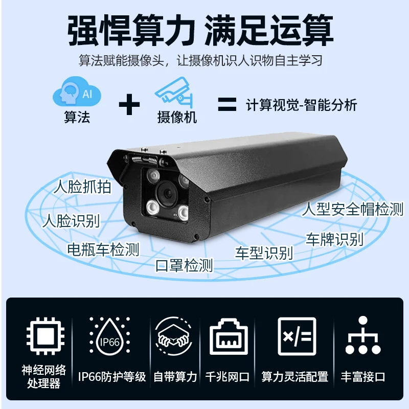 Super wide dynamic shield machine indoor and outdoor camera intelligent algorithm recognition AI monitoring system