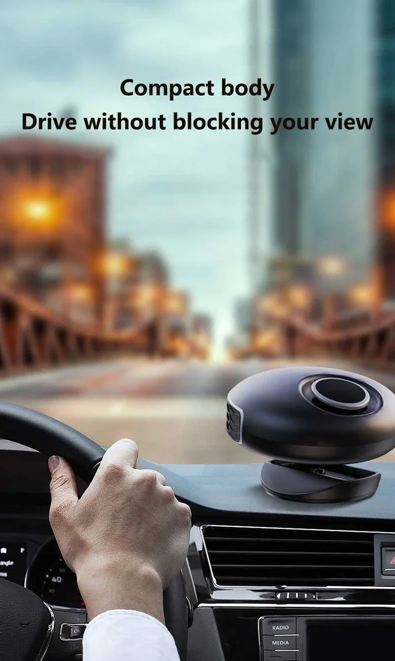 12V/24V Autoheizung Heiz- und Kühlung Zweifachnutzung Niedriger Stromverbrauch 360 ° Rotation Abtauung Entfroster Schnellheizung Klappbarer Ständer 2026 – Detail 6
