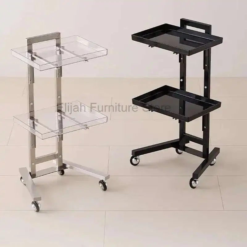 

Salon Equipment Trolley Beauty Salon Small Cart Acrylic Hair Tools for Hair Cutting and Folding Organizer Furniture
