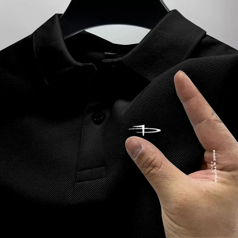 Men's monochrome casual cotton ball sweater slim fit short sleeved new product 2024 business casual new polo shirt popular fashi