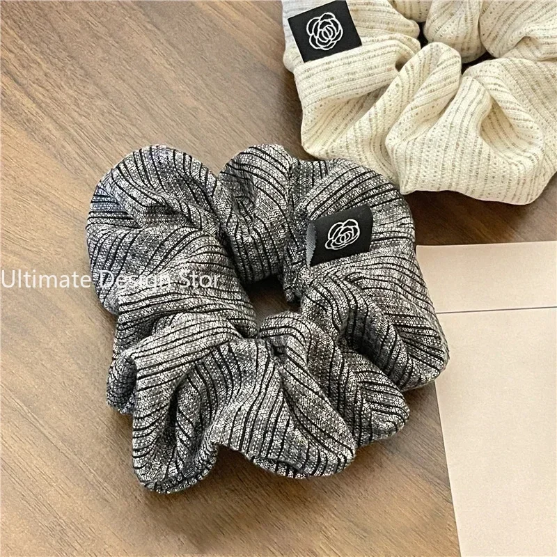 Brand Vintage Scrunchie Women Plaid Elastic Hair Bands Elegant Scrunches Designers Hair Tie Ponytail Hair Accessories