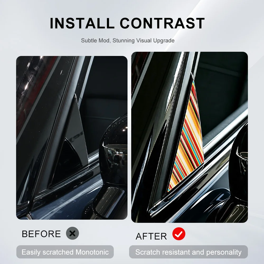 Car Door A-pillar Triangular Window Drip Adhesive Sticker For Mini Aceman E/SE J05 EV 3D Car Exterior Decorative Accessories