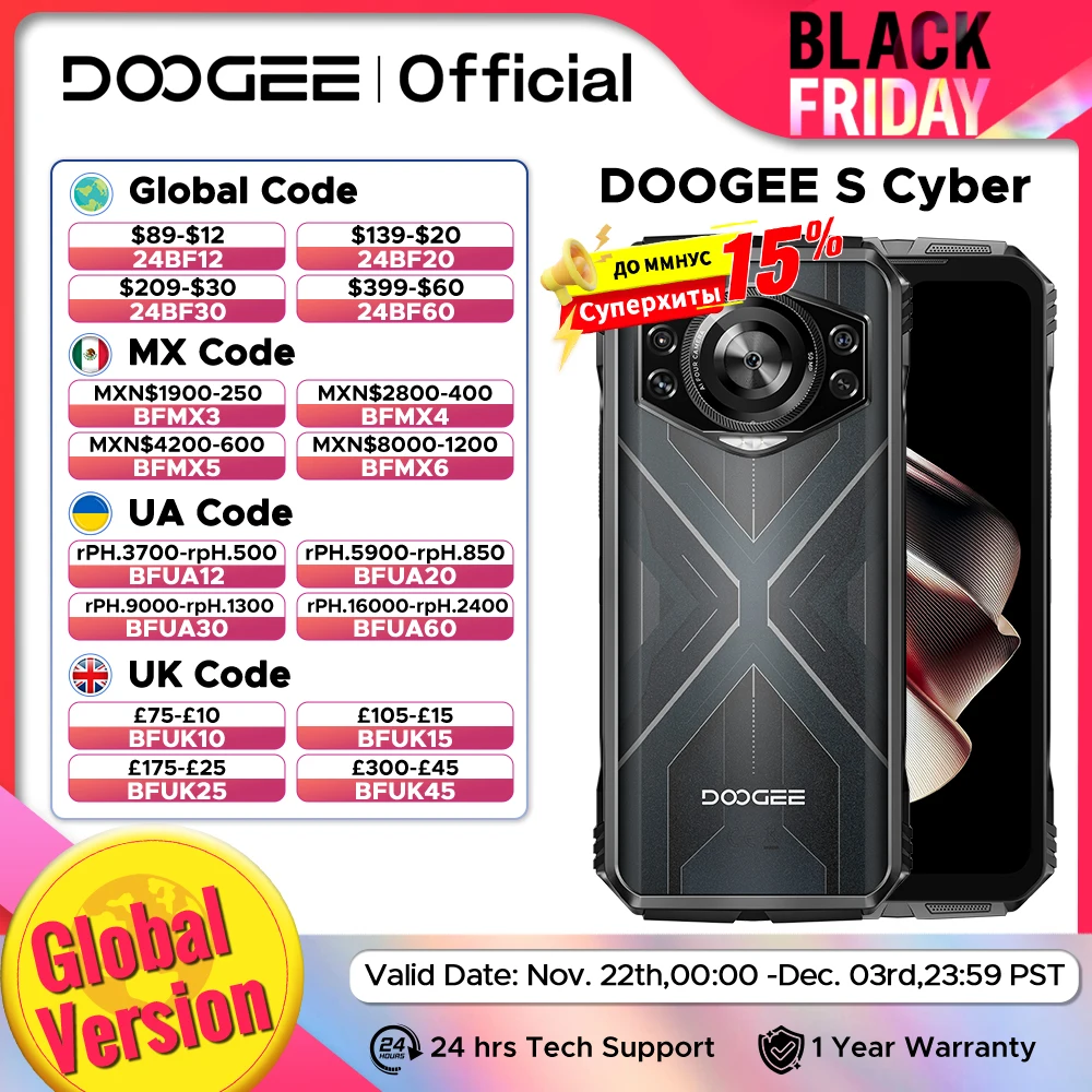 Global Version DOOGEE S Cyber Rugged Phone 6.58