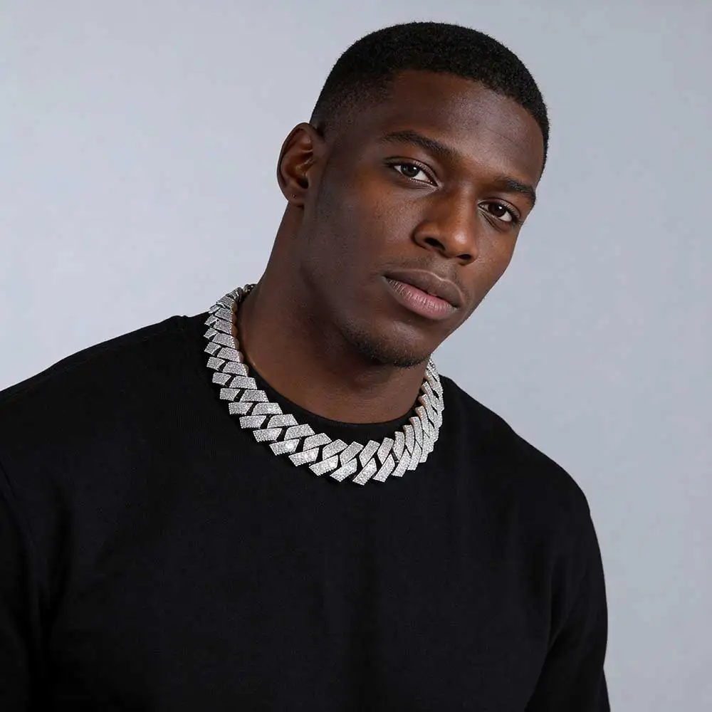 

ESKEEM Hip Hop Jewelry 26mm 6 Rows Cubic Zirconia Necklace Bling Big Heavy Iced Out Cuban LINK Chain For Men