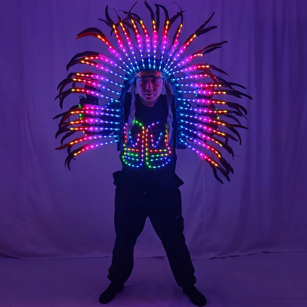 Voll farbige LED leuchtende Rüstung leuchten Jacke leuchtende Kostüme Anzug Bar Dance Team ds Sänger DJ Nachtclub Gogo Kostüm