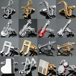 Suona violin piano saxophone cufflinks fashionable men's wedding French shirt violin cufflinks, manufacturer direct wholesale