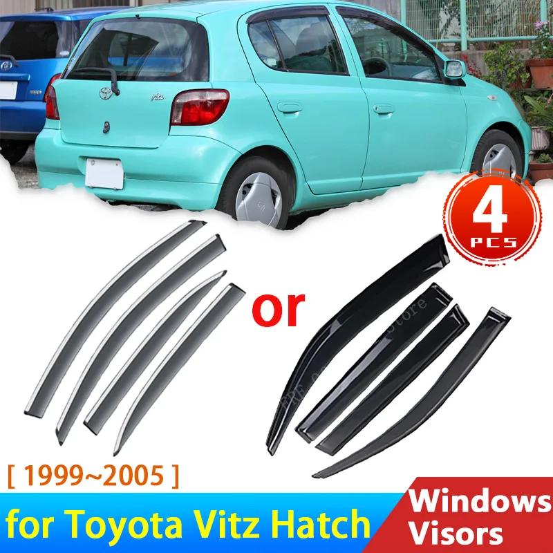 

Windshield for Toyota Yaris 1999~2005 Vitz XP10 10 Hatch Echo 5-door Deflectors Accessories Car Side Windows Visors Rain Eyebrow