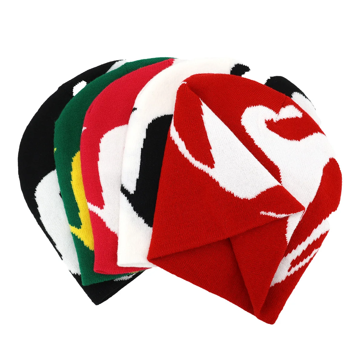 الشتاء الخريف الدافئة بيني الهيب هوب الأذن Gorras في الهواء الطلق يندبروف Y2K إلكتروني طباعة محبوك قبعة للنساء الرجال قبعة التزلج الدراجات