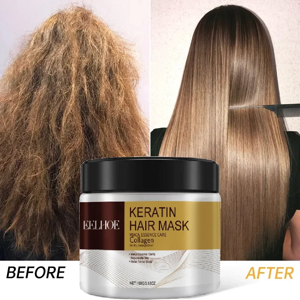 Collagen Hair Mask Keratin Hair Treatment Deep Repair Argan Oil Collagen Essence Keratin Conditioner For Dry Damaged Hair