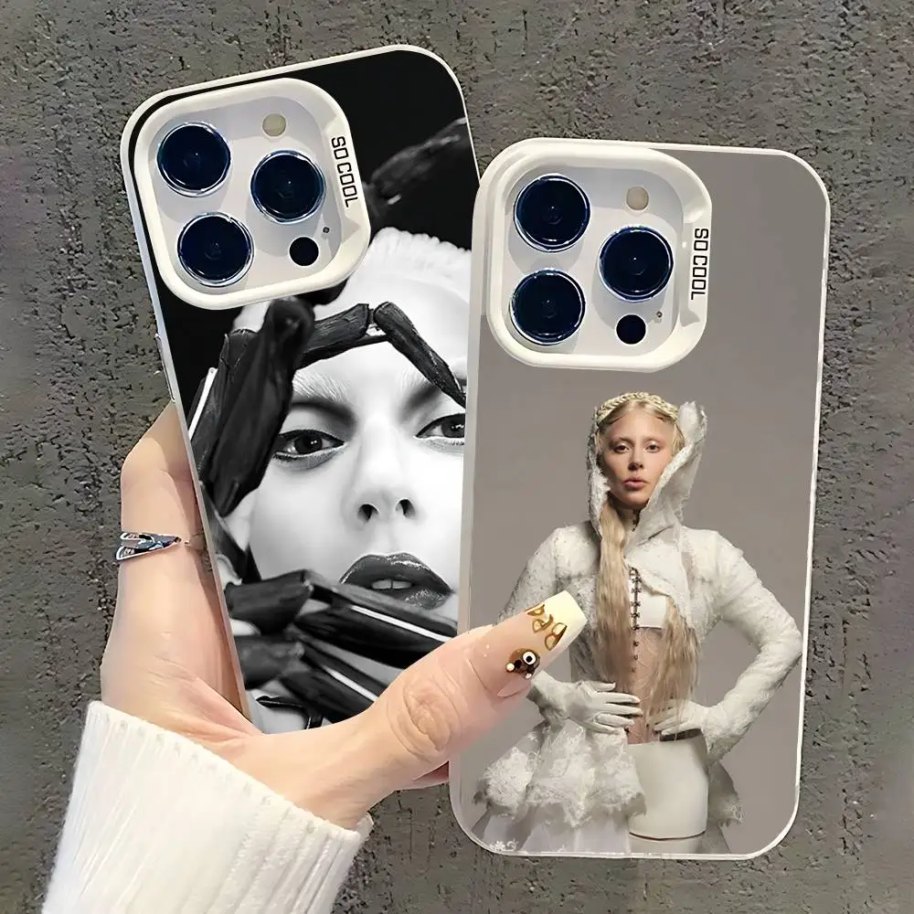 

Singer L-Lady-GagaS Mayhem Phone Case For iPhone 17,16,15,14,13,12,11,Pro,XS,Max,Plus,Mini,SE White Candy Matte Shockproof Cover