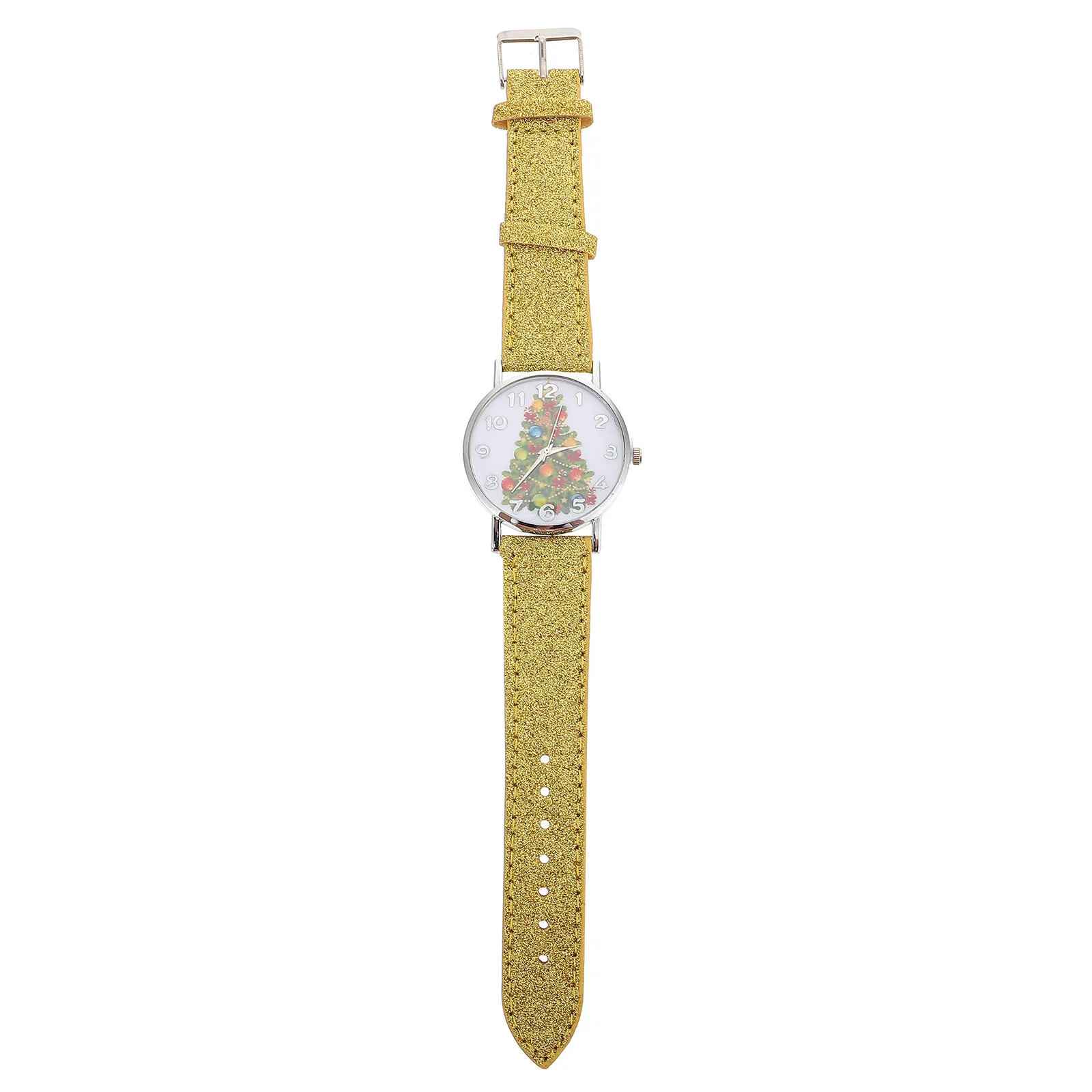 1Pcs Elegant Christmas Tree Pattern Ladies Wristwatch Stainless Steel Zinc Alloy Women Watch for Girls Students Birthday Xmas