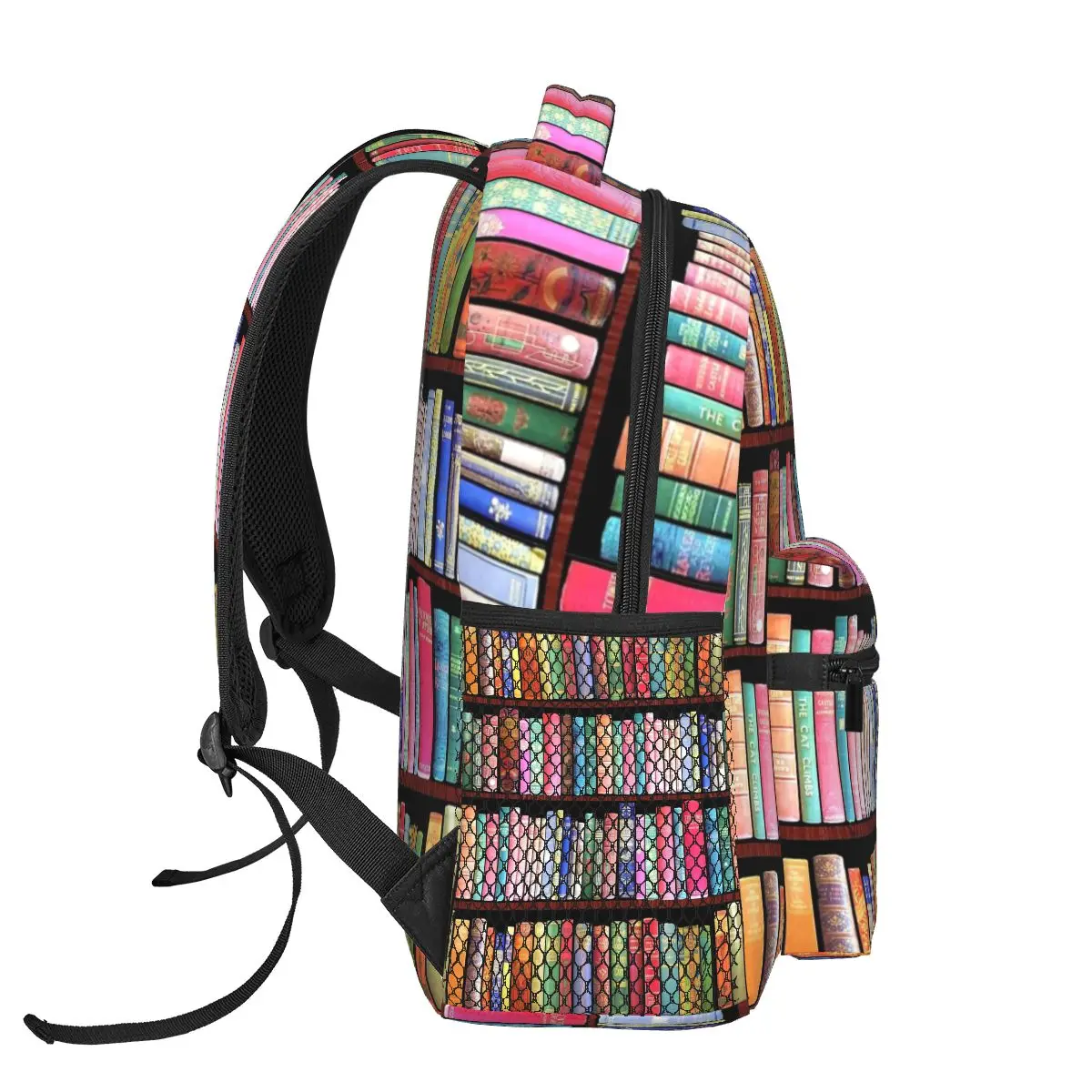 Mochilas de prateleira de livros vintage para meninos e meninas, mochilas escolares para estudantes, mochila para laptop dos desenhos animados, grande capacidade