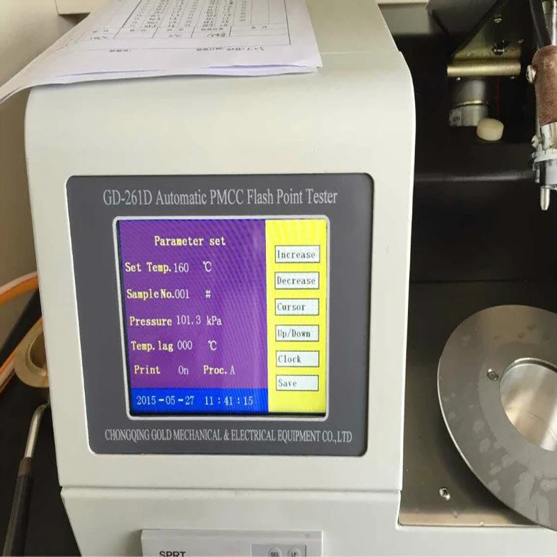 ASTM D93 Instrumento de teste de ponto de flash totalmente automático Pensky-Martens de copo fechado GD-261D