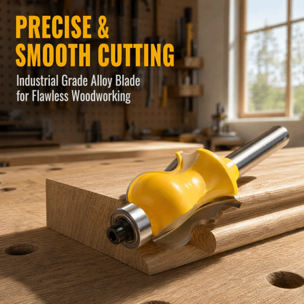8mm(0.3In) Shank T Slot Router Bit 22.2Mm Cut Diameter 1/4Inch Shank Tongue And Groove Router Bit 35Mm Cut Length