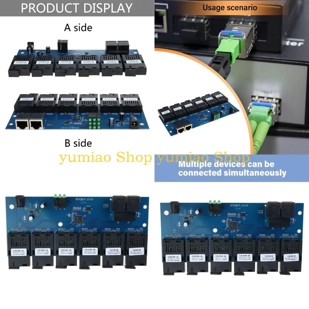 

587B 3A 3B Fast Ethernet 10/100M Ethernet Switches Fiber 6 Port 20KM 2 UTP RJ45 Fast Erhetnet Fiber Optical Switches