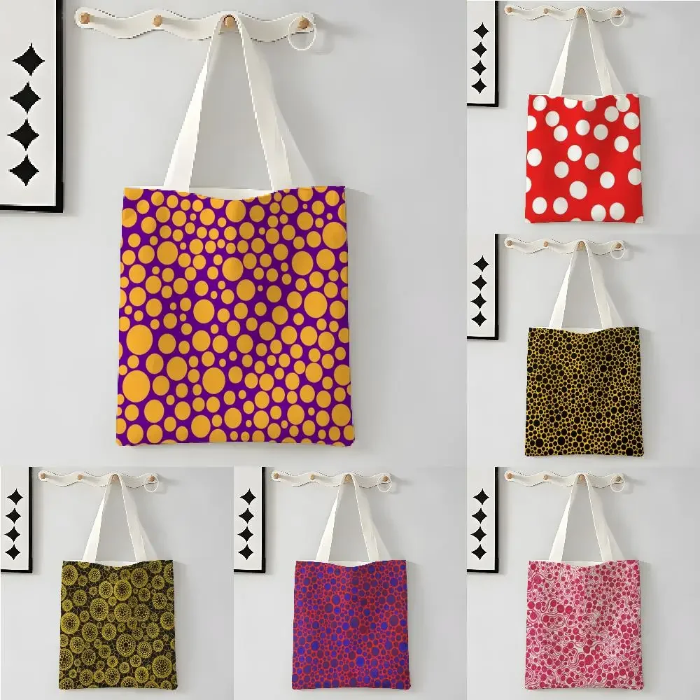 Art Background Design Y-Yayoi Kusama Nice Bags Canvas Tote Bag Large Women's Designer Handbags Shopping Bags for Groceries