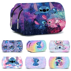 Cartoon Stitch 3D Printed Flap Pen Bag for Kids Stationery Box Pencil Case Primary and Secondary School Student School Bag