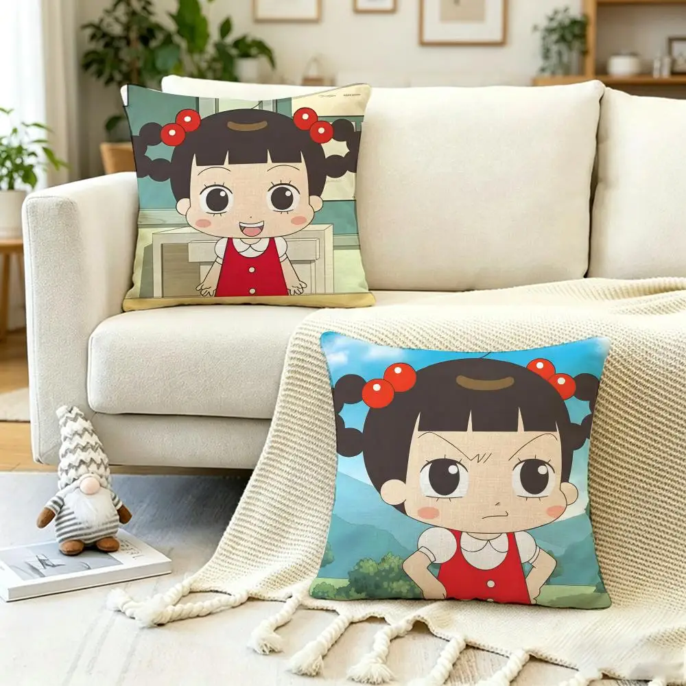 ANIME H-Hello Jadoo Cushion Cover Anti-dustmite Pillowcase Invisible zipper silky short plush Sofa cushion cover