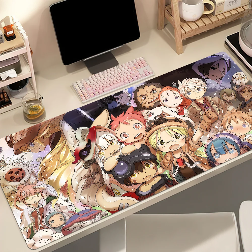 Comics Made In Abyss Mouse Pad Large Non-slip Lockedge Desktop Computer Desk Mat Keyboard Writing MousePad Office Gamer Student
