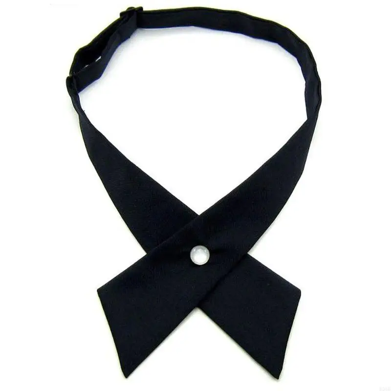 

E06F Casual Formal Solid Color Adult Mens Womens Adjustable Necktie for Cross Bow Tie