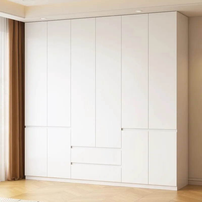 

Nordic White Storage Wardrobe Hanging Storage Modern Cheap Drawer Clothes Cabinet Wooden Guarda Roupa Furnitures For Bedroom
