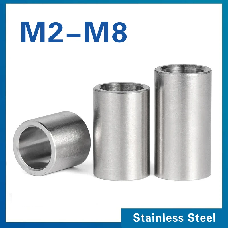 M2 M2.5 M3 M4 M5 M6 M8 304 acier inoxydable (A2-70) rondelle de douille ronde creuse non filetée joint d'espacement debout longueur 3-20mm