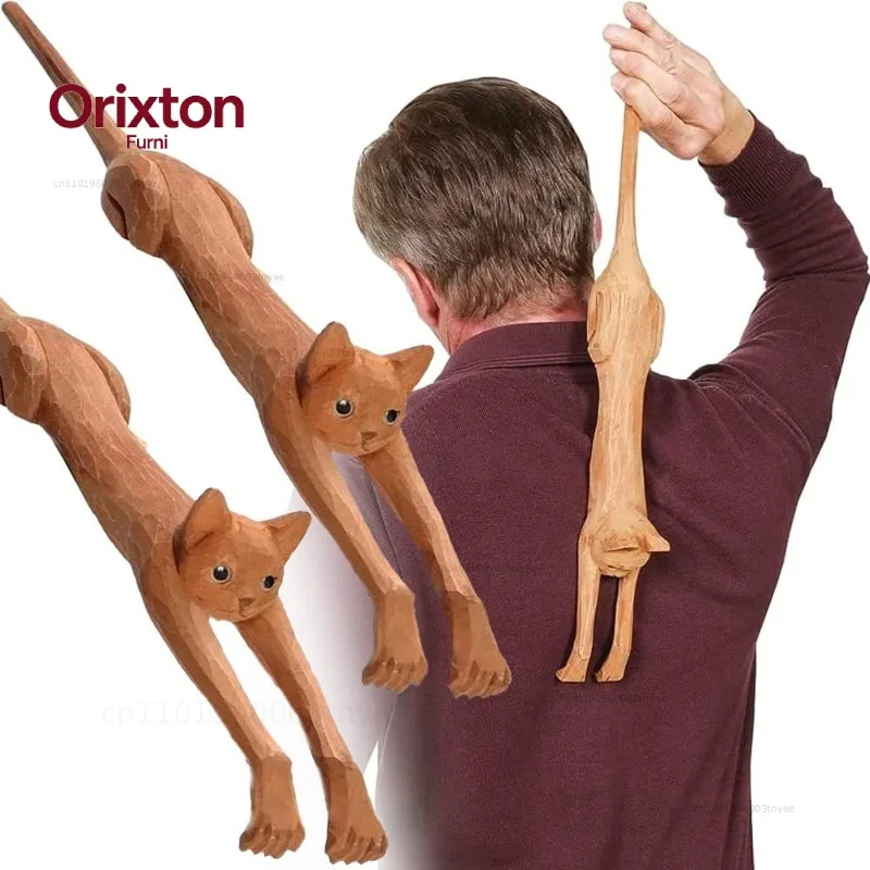 Creative New Cat Shaped Back Scraper Manual Massage Tool Pet Scratch Device Home Decoration Give Elders Gifts