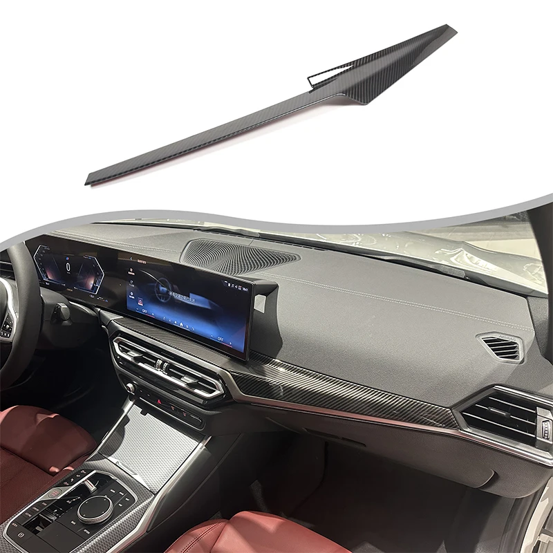 For BMW 3 Series/i3/4 Series/i4 23-24 Central Control Trim Strips, Instrument Panel Trim Strips, ABS Carbon Fiber Pattern 1pcs