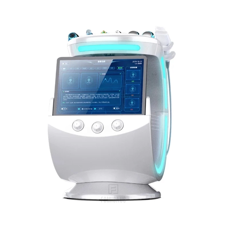 Multifunktions Smart Ice Blue System 7 in 1 Hydro Derma brasion Sauerstoff Ultraschall mit Scanner Spa Mitesser Entferner Beauty-Gerät